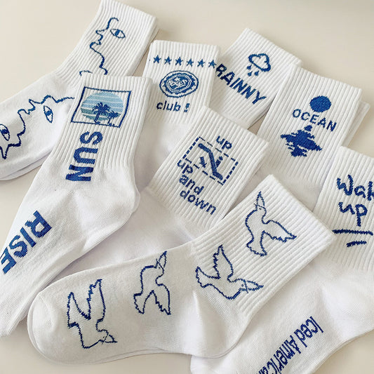 Men's And Women's Fashionable Cotton Outer Mid-calf Socks