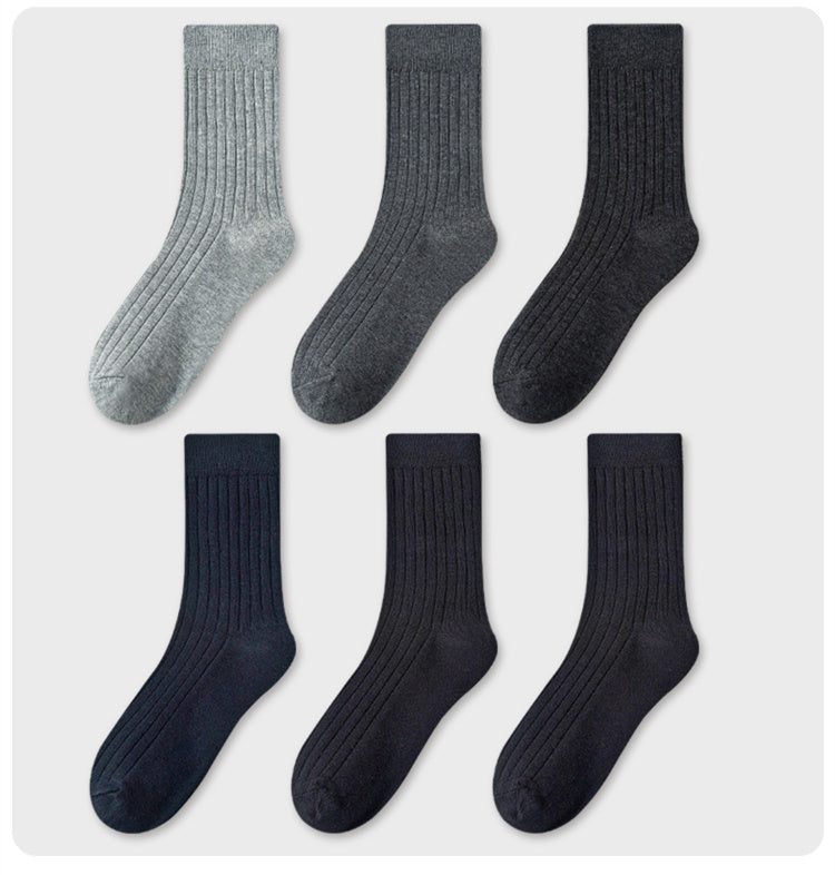 Men's Socks In Tube Pure Cotton Deodorant Solid Color