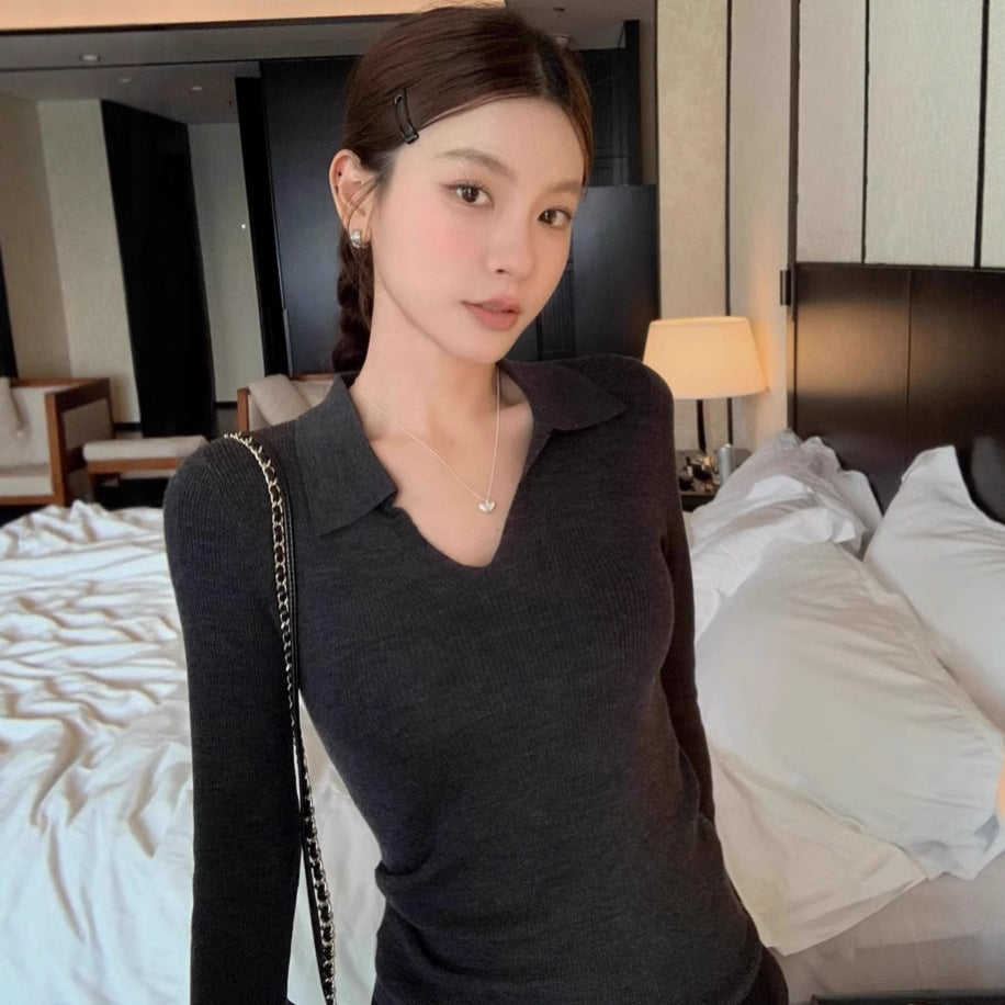 Womens Stylish Slim-fit Long-sleeve Knit Sweater