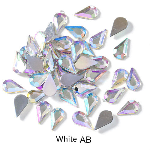 Water Drop Acrylic Flat Bottom Rhinestone DIY Nail Art Patch