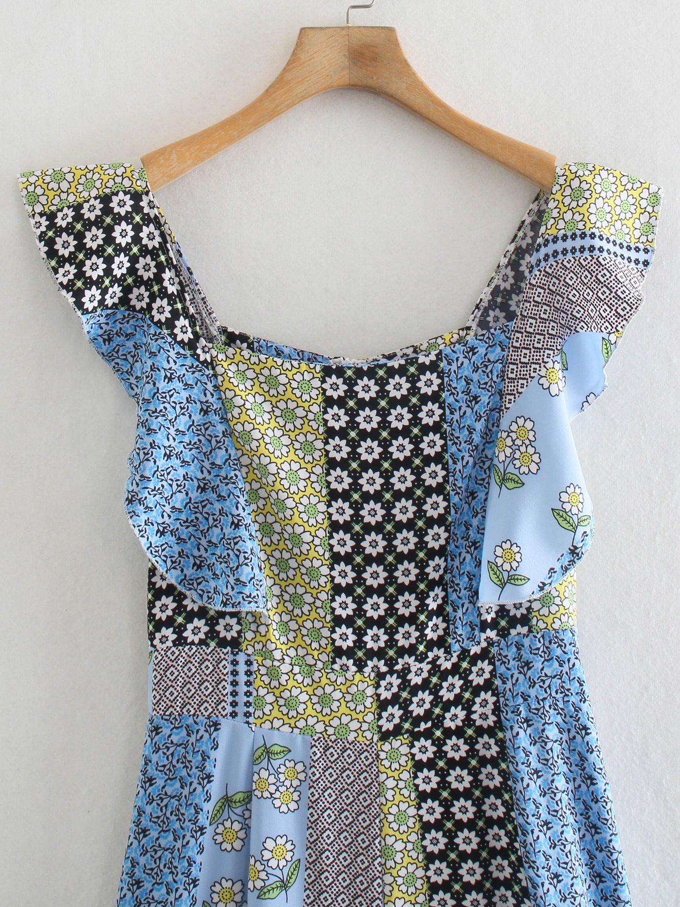 New Womens Ruffled Print One Piece Pants