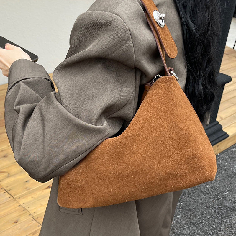 Women's Bag New Niche Suede Underarm Baguette