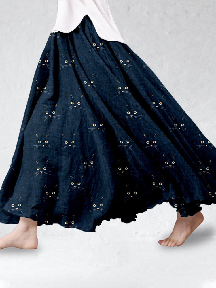SpringSummer Fashion New Arrival Womens Big-Flared 3D Printed Skirt