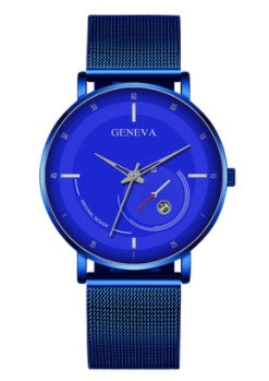 Herre Enkel Digital Vægt Business Casual Mesh Rem Kalender Ur Herre Mode Quartz Ur