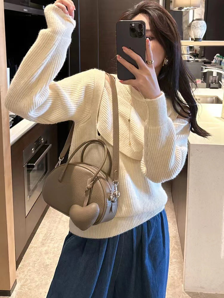 Handbag For WomenLuxury Desinger Heart Crossbody Bag Solid Concise Ladies Femlae Bag