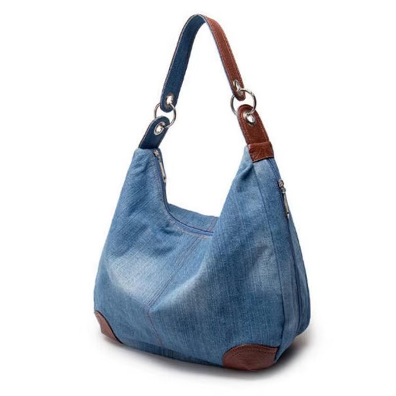 2025 Luxury Women's Denim Handbag - Oversized Blue Jean Tote and Crossbody Shoulder Bag