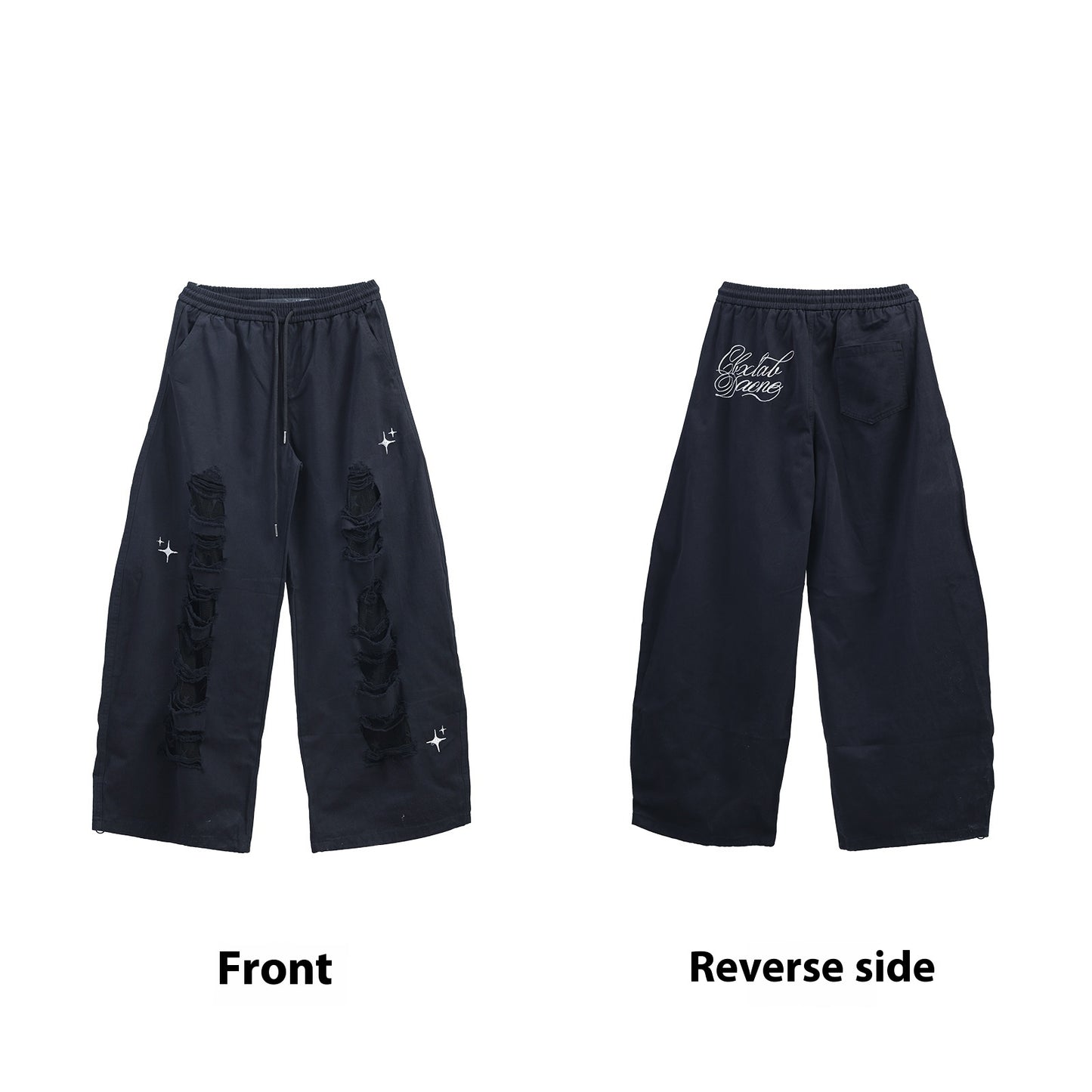 Denim Patch Ripped Dancing Trousers Casual Pants