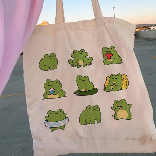 Floral Women Canvas Tote Bag Girl Reu