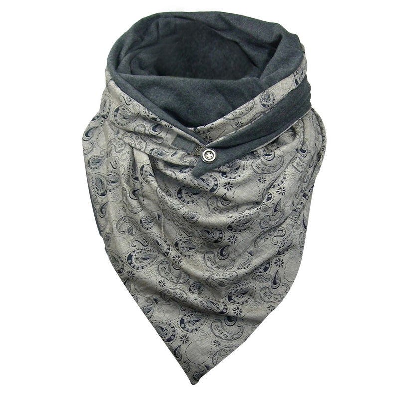 Padded Warm Shawl Printed Bib Scarf