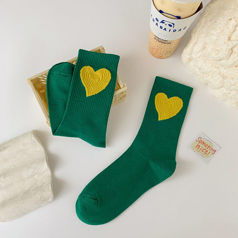 Socks Women's Big Love Medium Tube Macaron Color