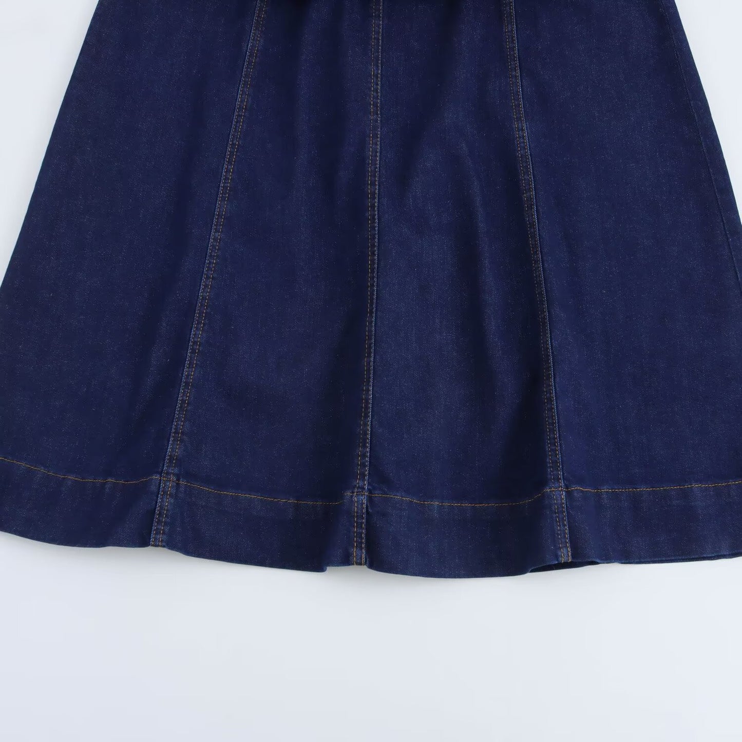 Sleeveless Denim Dress With A Crew Neck