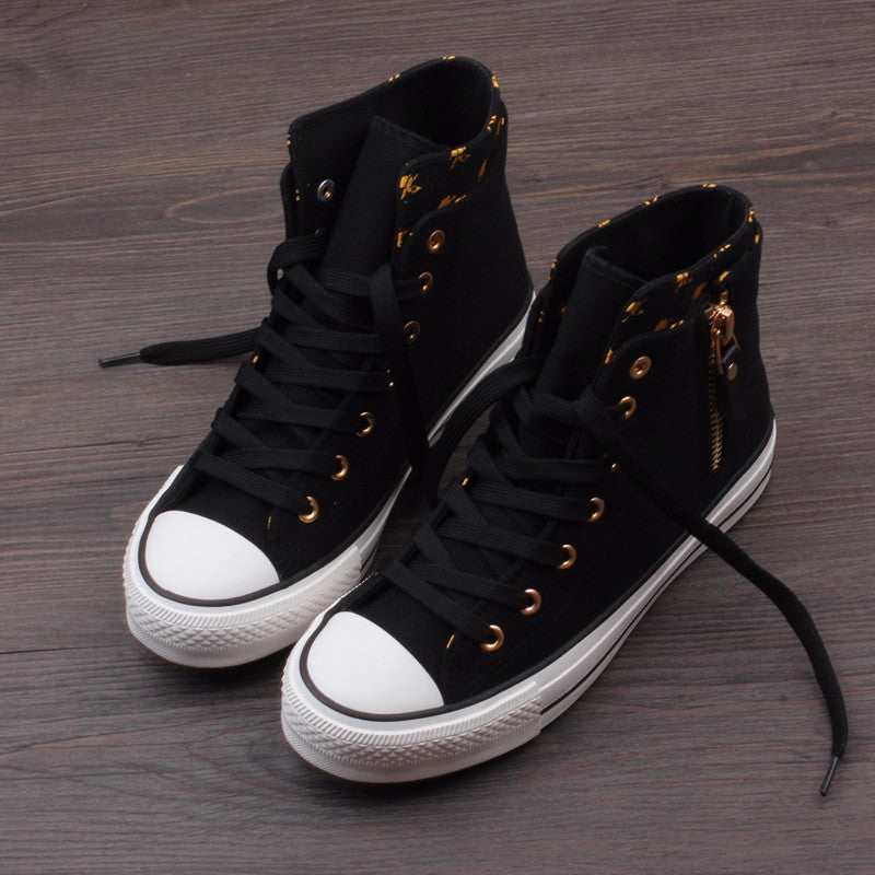 Spring And Summer High-top Canvas Shoes