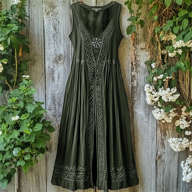 3D Printed Pattern Short-Sleeved Women's Dress