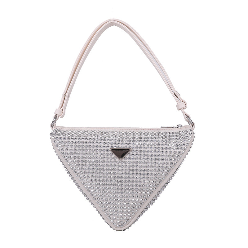 Dame ny mode tekstur fuld diamant one-shoulder skråtaske