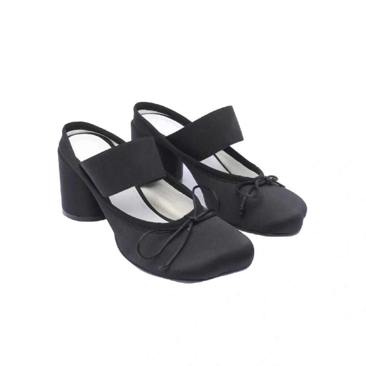 Womens Spring Summer New Arrival Mary Jane Shoes Retro Casual Chunky-Heel Ballet Flats