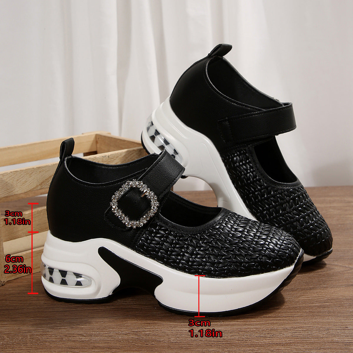 Autumn New Woven Large Size Cross-border Wedge Shoes