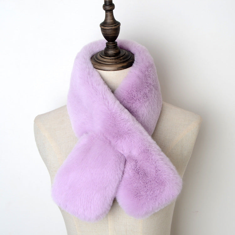 Thicken Warm New Cross Bib Fur Collar Shawl