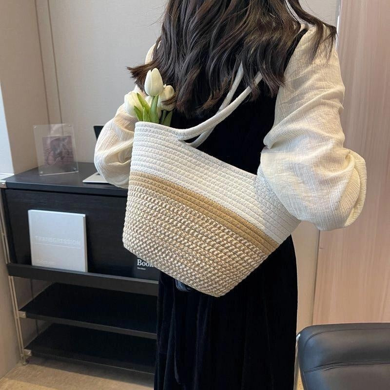 Straw Woven Bag Women's Large Capacity Summer Seaside Beach