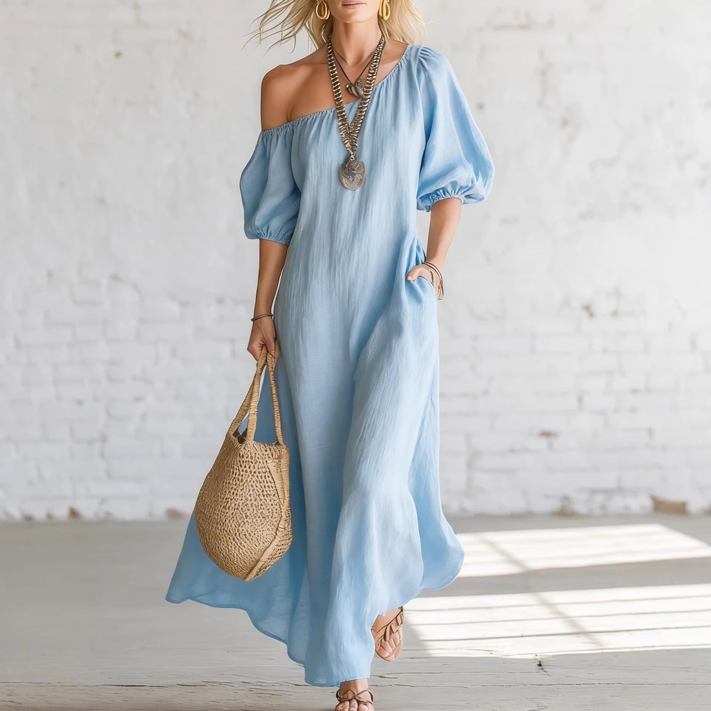 Women's Fashionable And Elegant Mid-Length Loose Dress