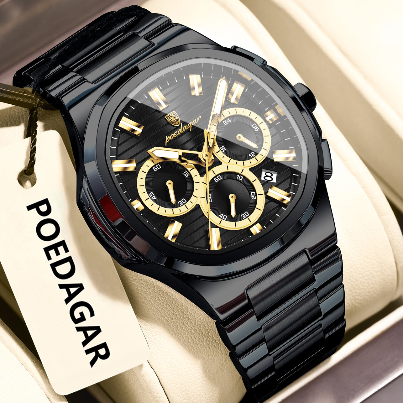 Mens Waterproof Multifunctional Luminous Watch