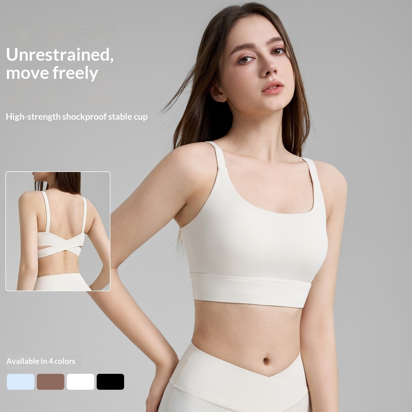New Fixed Cup Fitness Bra Double Strap Yoga Vest