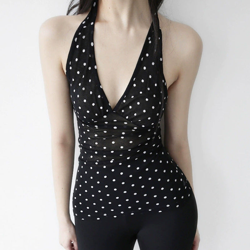 Women's Backless V-neck Halter Top