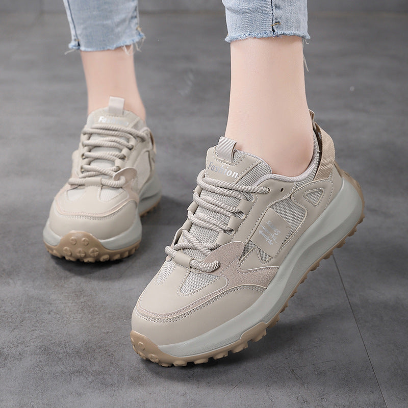 Lightweight Platform Sneaker Casual Feet Smaller Dad Shoes