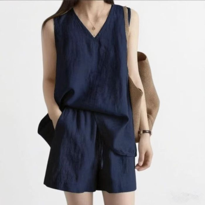 Womens Loose Casual Solid-color Fashion Two-piece Set