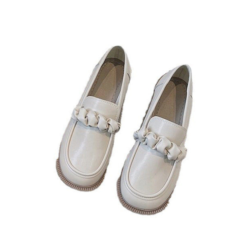 Round Toe Niche College Style Korean Style Small Leather Shoes
