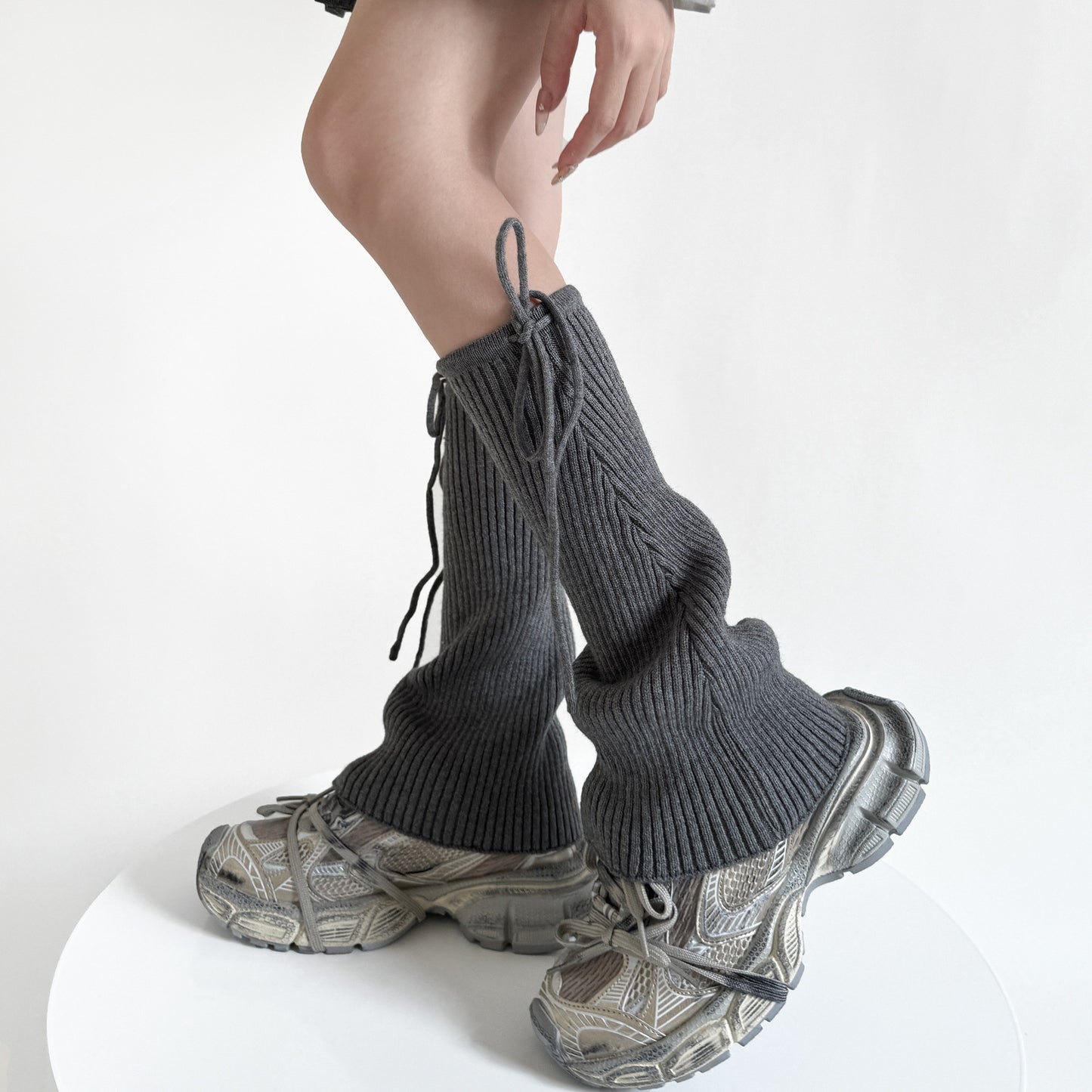 Pure Color Micro-la Pile Style Leg Warmer Milk White Calf Socks Spring And Autumn