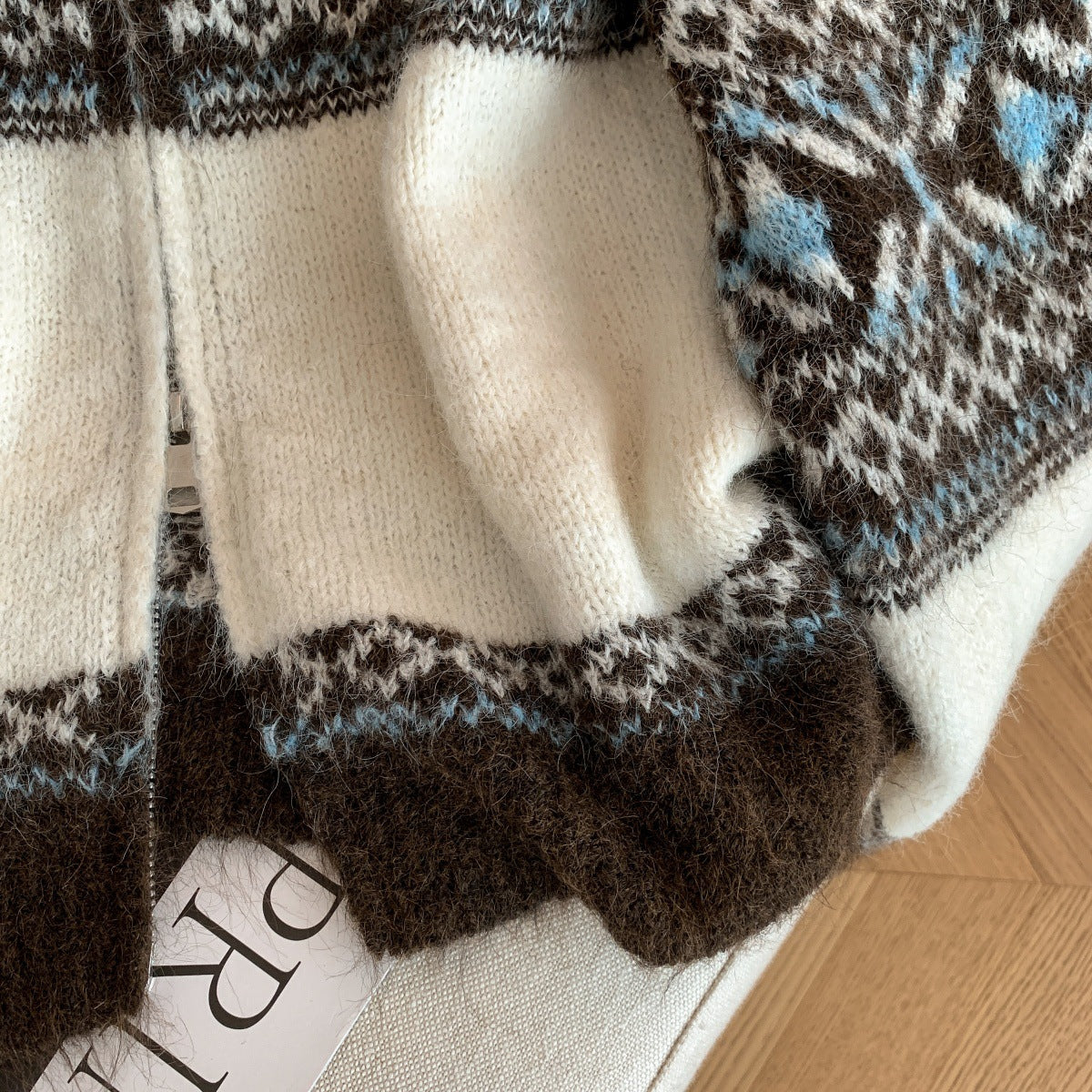 Retro Lazy Style Jacquard Long Sleeve Sweater Women