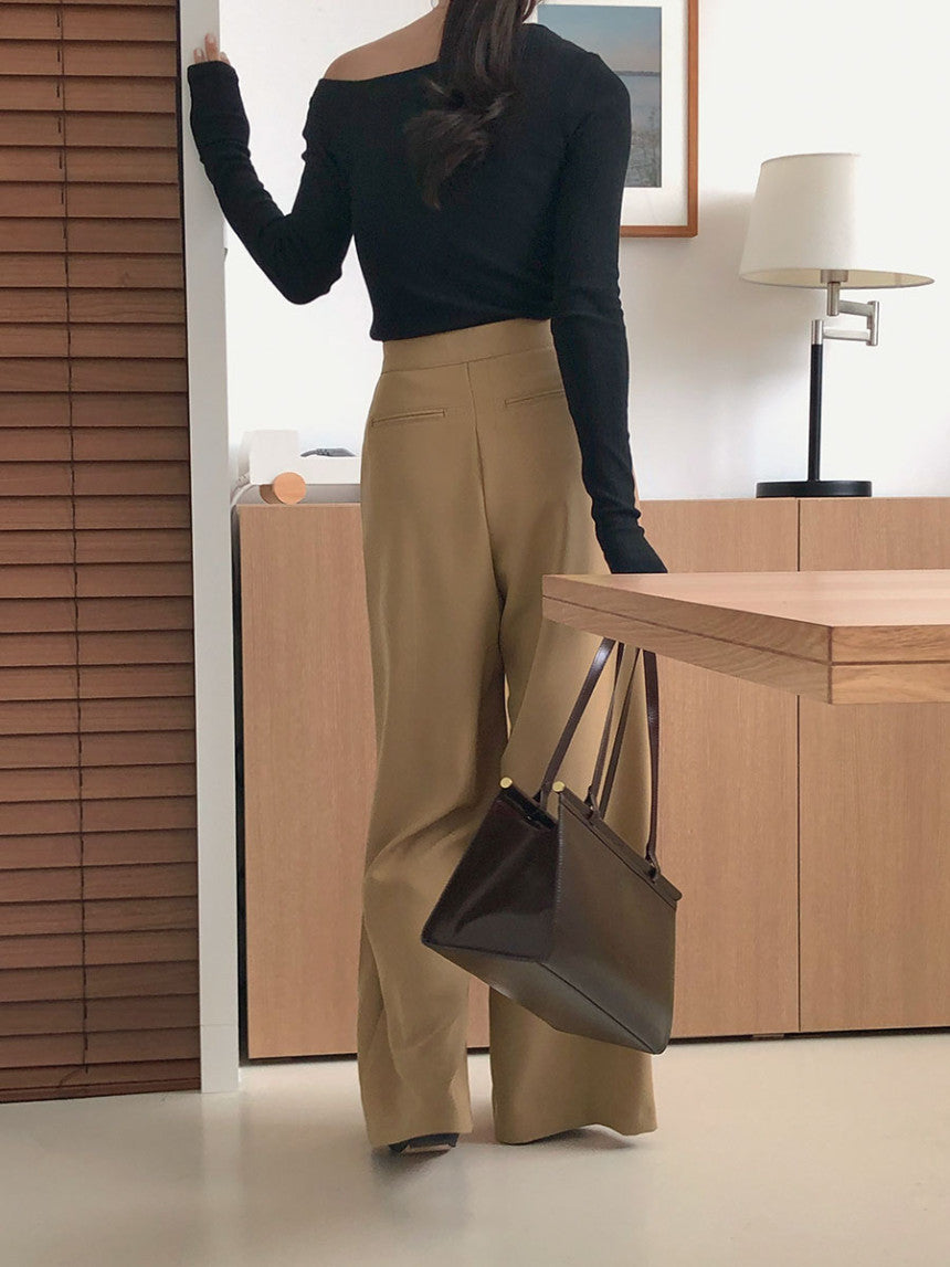 Designed Hanging Wide Leg Casual Pants