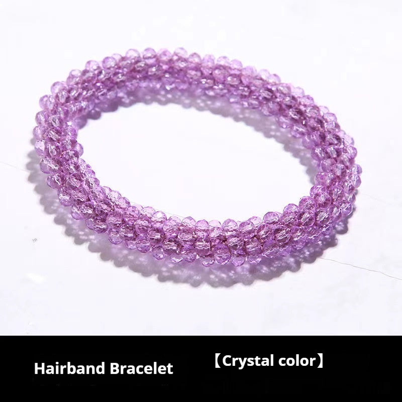 Crystal Color Elastic Rubber Band Hair Ring Ponytail Simple