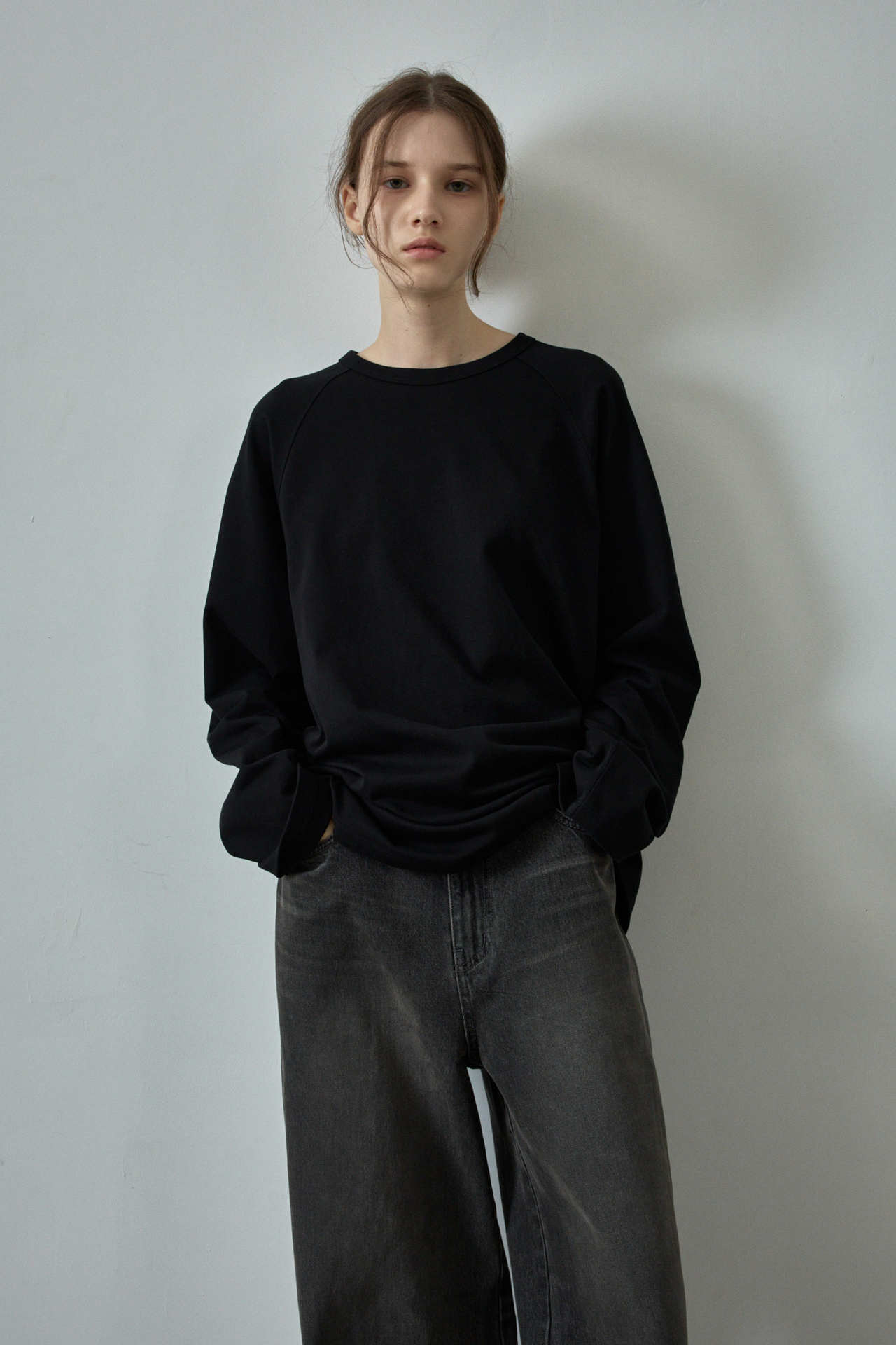 Casual Fashion Color Contrast Loose Round Neck Raglan Long Sleeve
