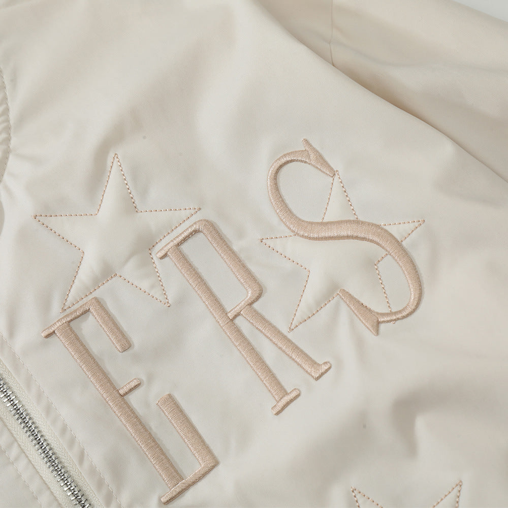 Letter XINGX Embroidered Stand Collar Jacket