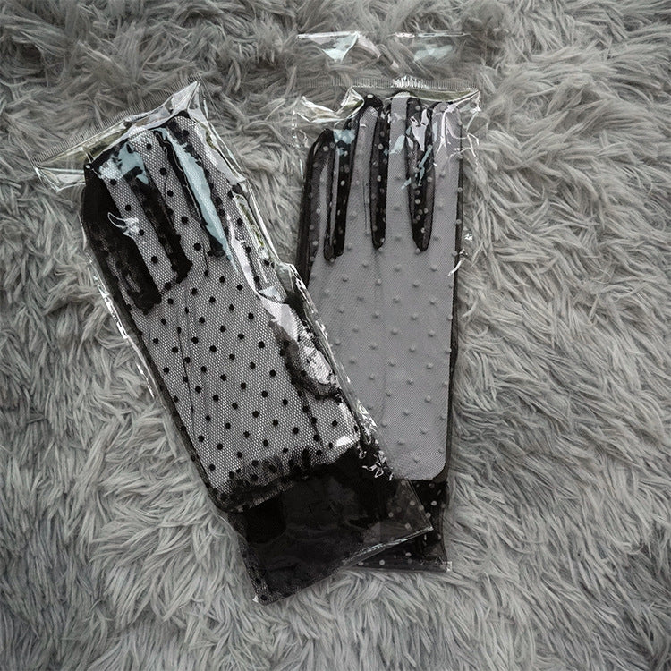 Lace Sunscreen Spots Cycling Dress Short Thin Mesh Lace Wedding Gloves