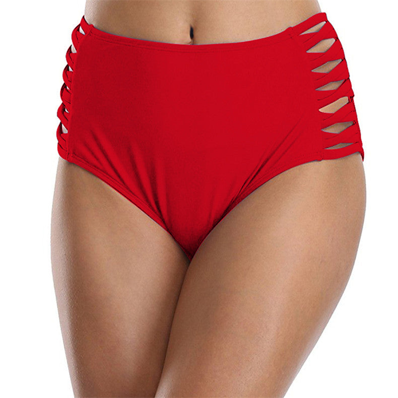 Hollow Solid Color Women's Swimming Trunks