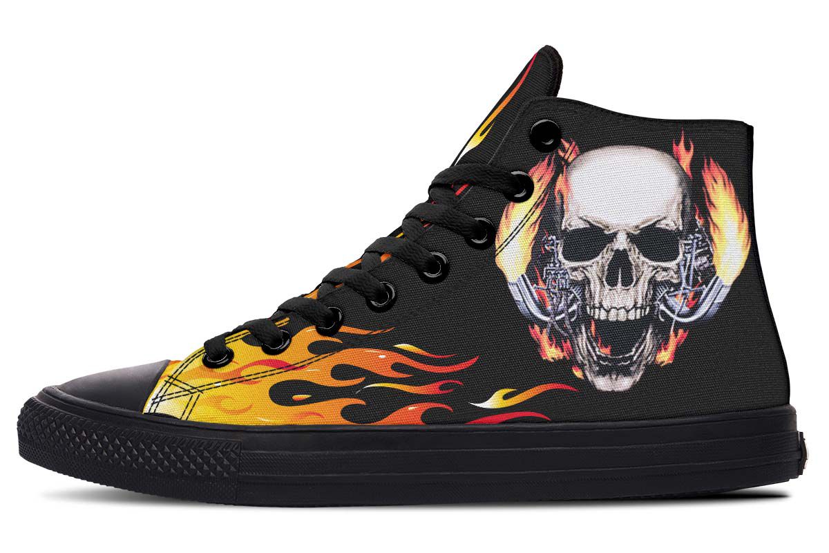 Men's And Women's Fashion Color Printing High-top Canvas Shoes