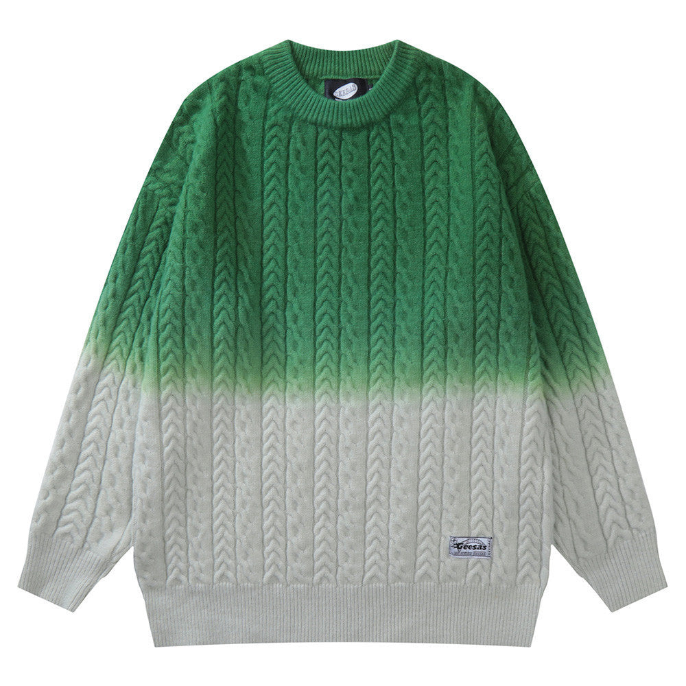 Contrast Dye Gradient Sweater Men's Loose Fit