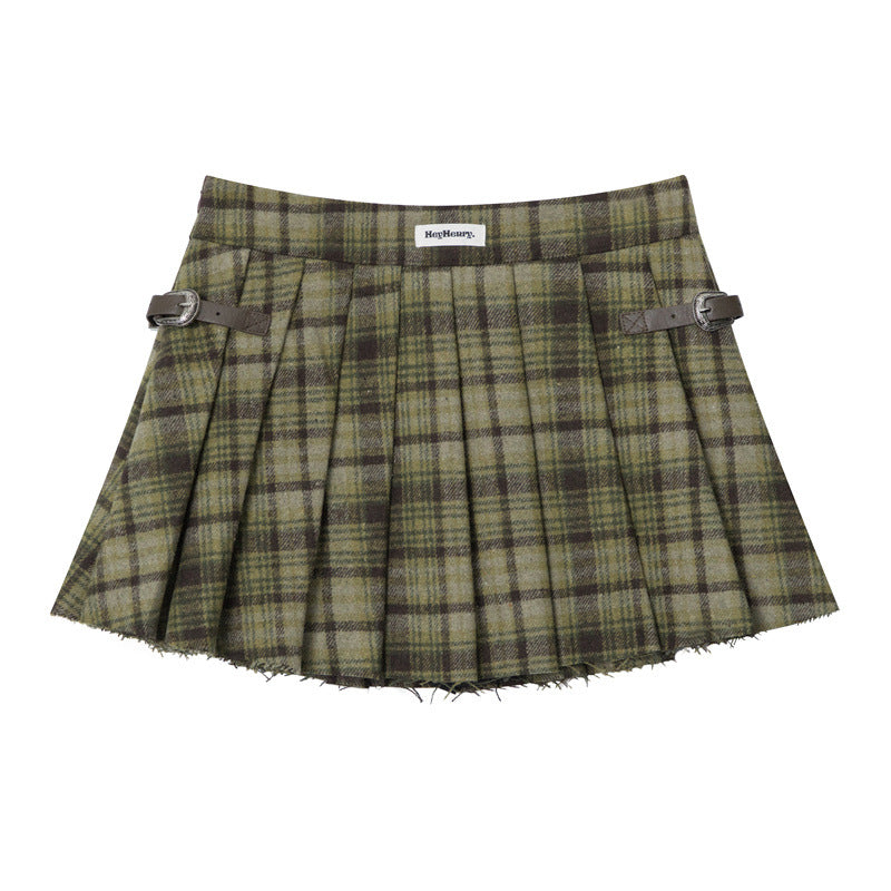 American Pleated Skirt Hot Girl Autumn And Winter Plaid Skirt