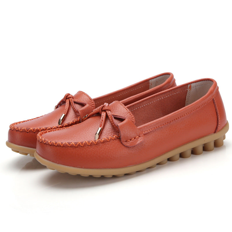 Women's Casual Flat Two-layer Cowhide Gommino