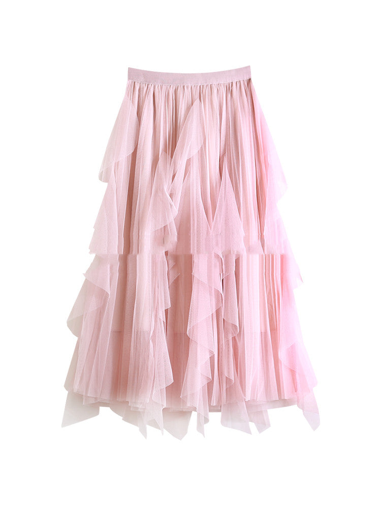 Fairy Skirt Pleated Irregular Spring And Autumn