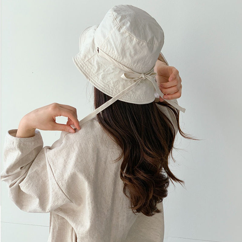 Japanese Drawstring Bucket Hat Women's Summer Thin Breathable