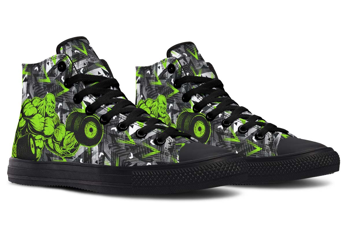 Men's And Women's Fashion Color Printing High-top Canvas Shoes