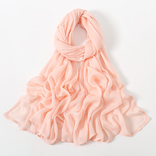 Solid Color Malay Indonesian Rayon Scarf Wide Brim Thin Modal Breathable