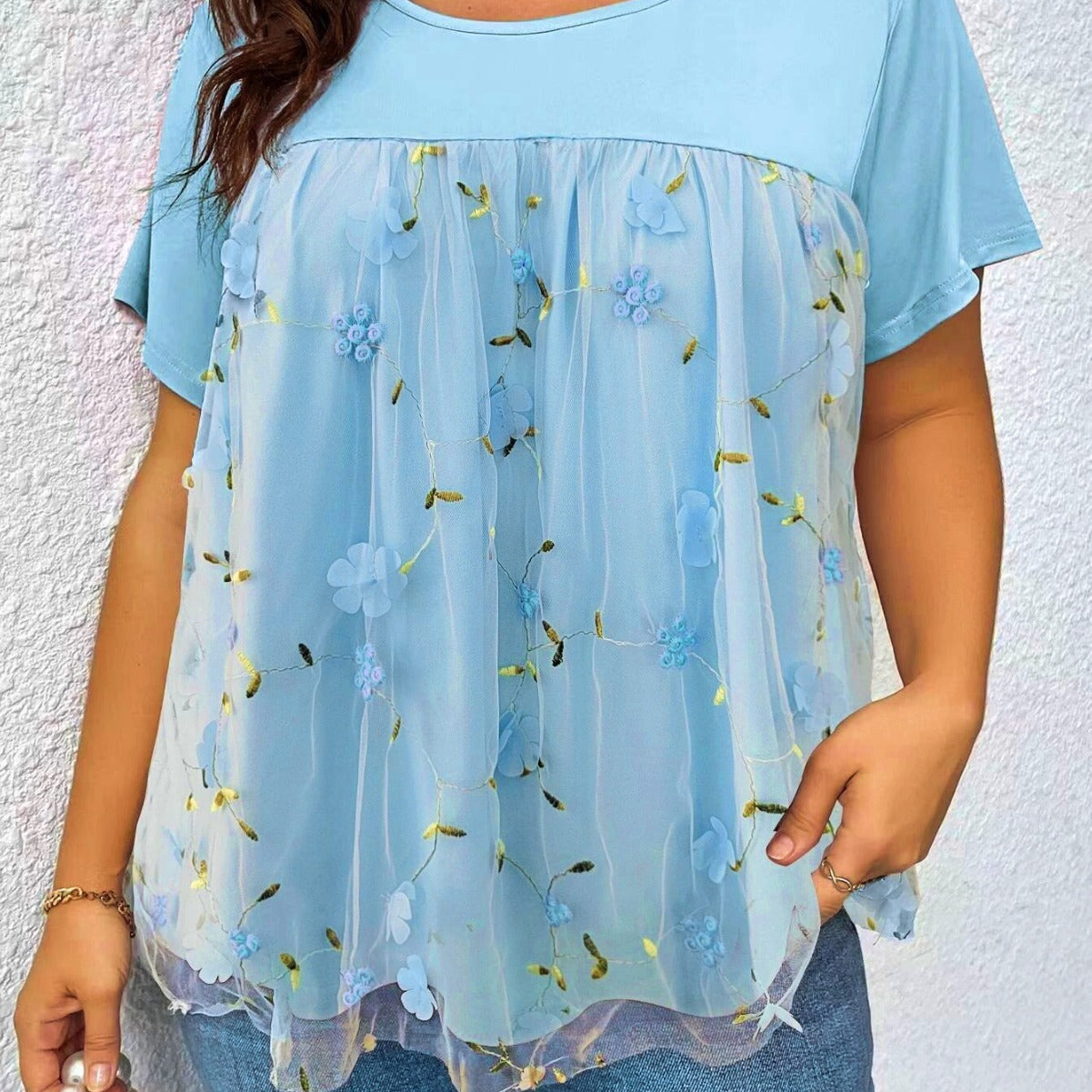 Women's Lace Lace Stitching Coat T-shirt