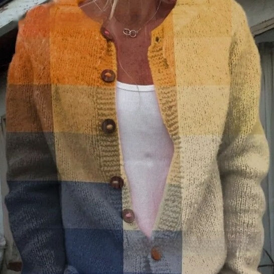 3D Digital Print Cardigan Strikket Frakke Damebeklædning