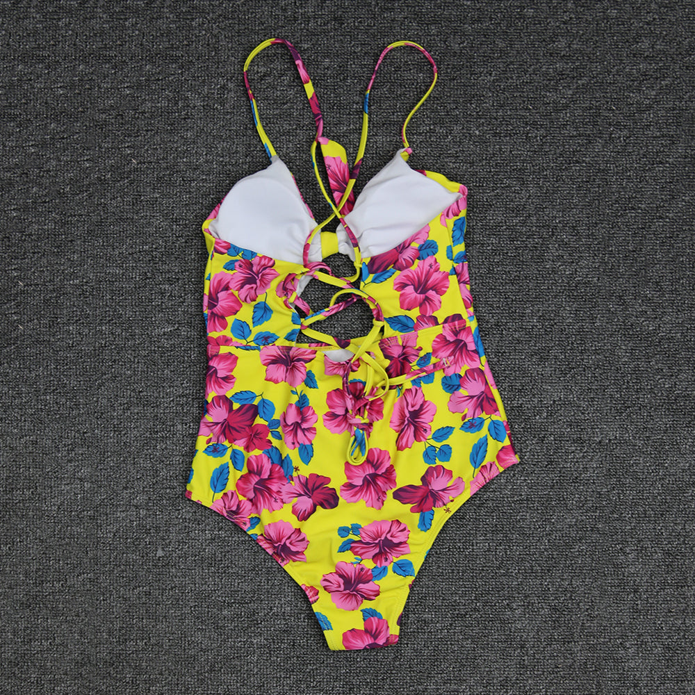 Cross Strap Ladies One-piece Swimsuit