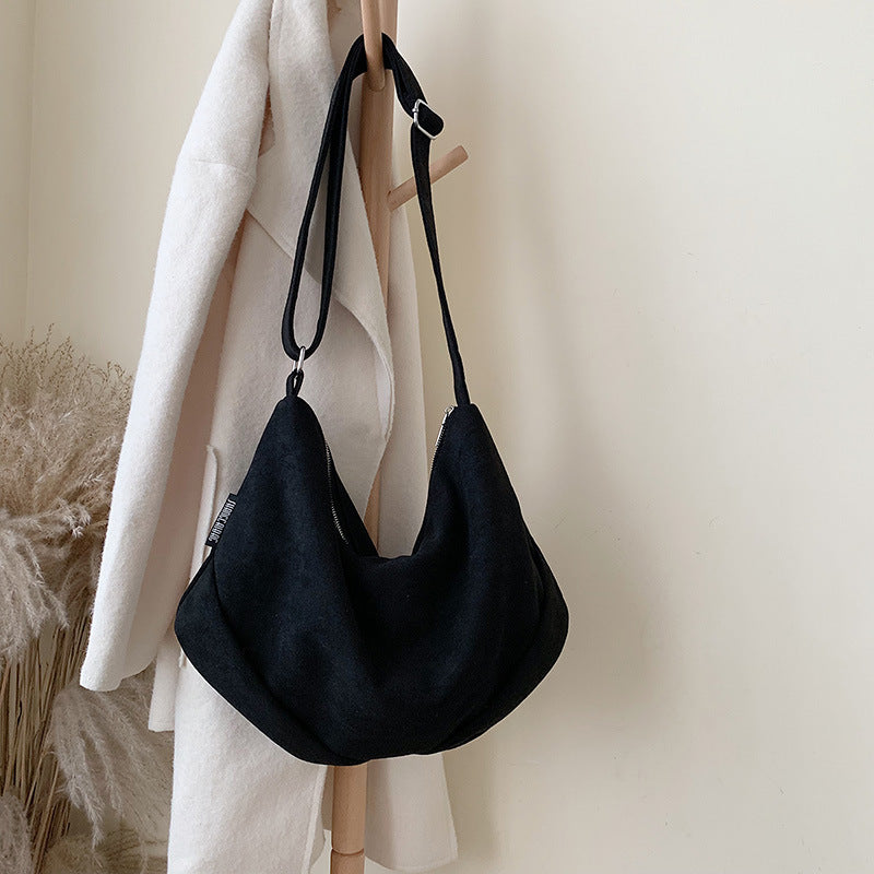 Korean Casual Solid Color Simple Tote Female Bag Commuter Messenger Bag