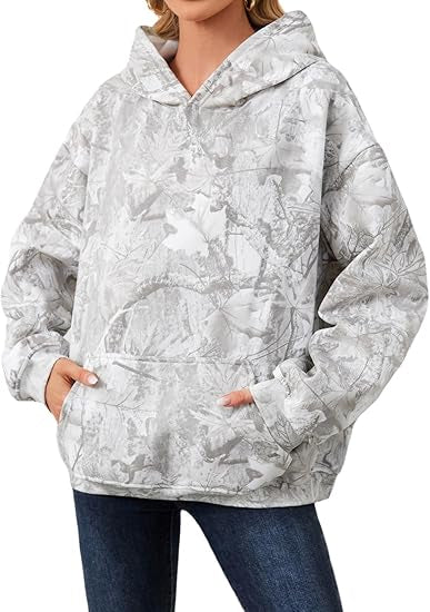 Dame Camouflage Hættetrøje Med Ahornbladsprint